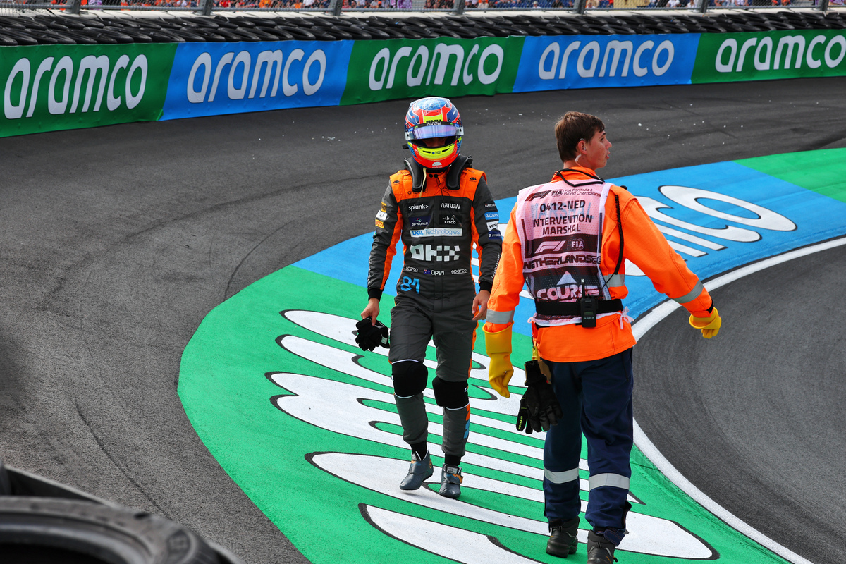 Oscar Piastri and Daniel Ricciardo crashed in the second practice session. Picture: XPB Images