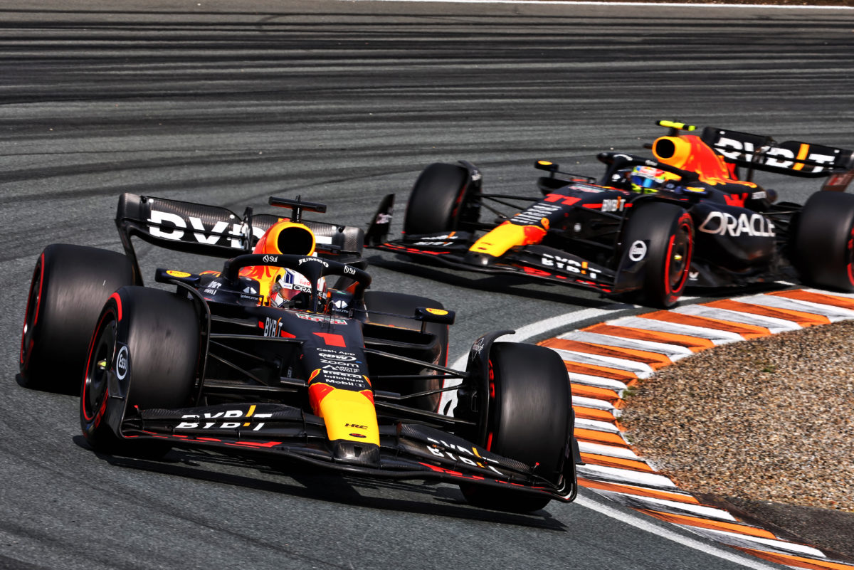 Sergio Perez was left surprised by how Max Verstappen had jumped him in the pit stops during a chaotic Dutch GP