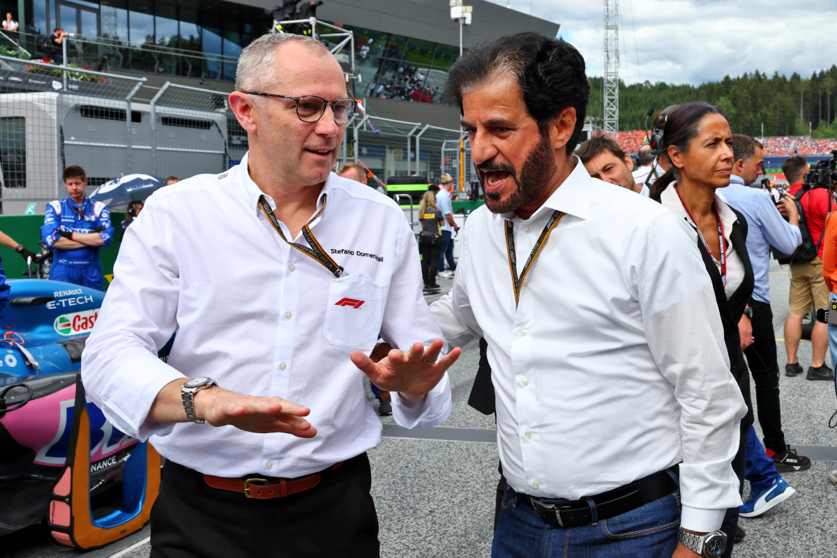 Formula 1 boss Stefano Domenicali (left) with FIA President Mohammed Ben Sulayem