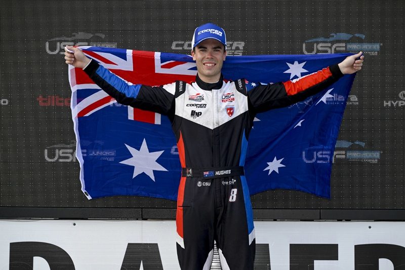 Lochie Hughes took pole and the Race 2 victory in the USF2000 round