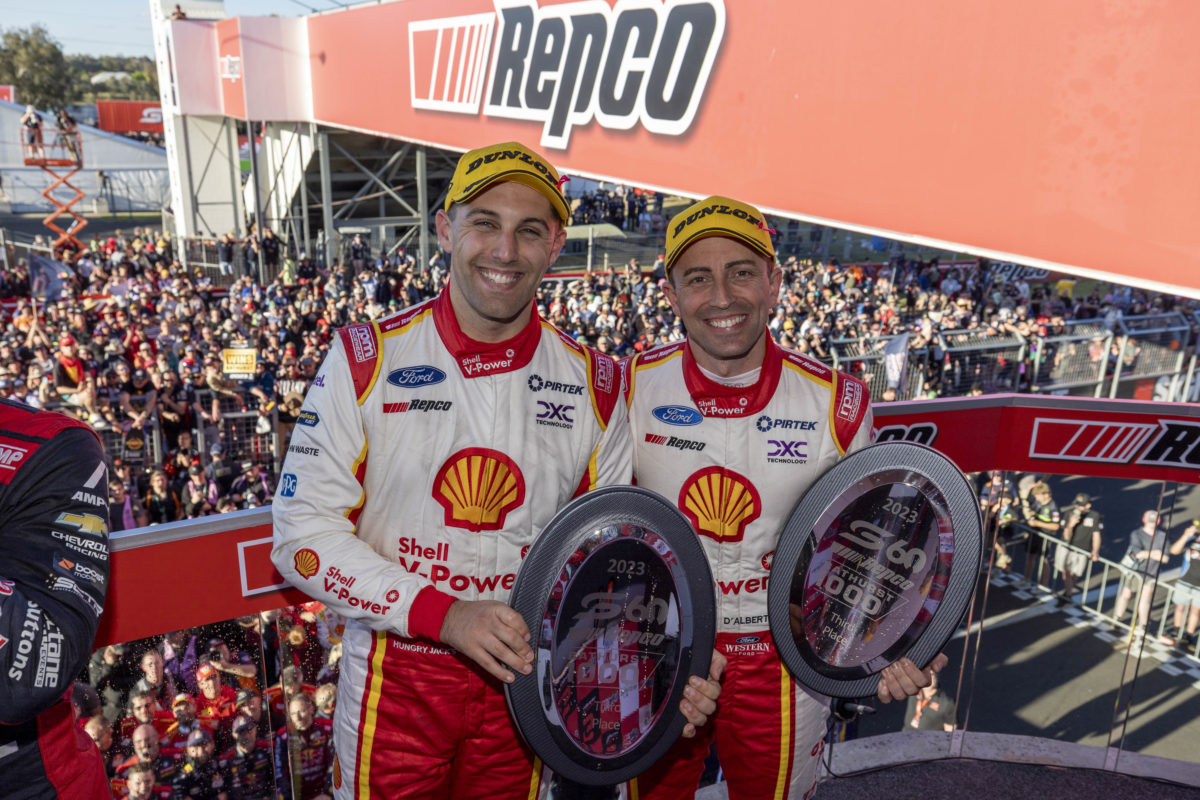 Anton De Pasquale (left) and Tony D'Alberto (right) combined to finish third in the 2023 Bathurst 1000. Image: Supplied