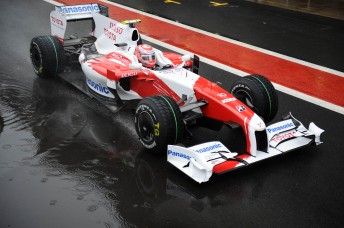 Tim Glock will be replaced again by Kumai Kobayashi, above, after he made his F1 debut with the Toyota team at Brazil