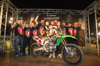 Jay Marmont and Monster Kawasaki celebrate their title win