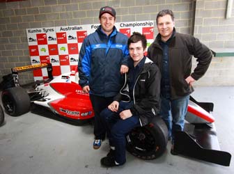 Tim Macrow with Lachlan Marshall and his father