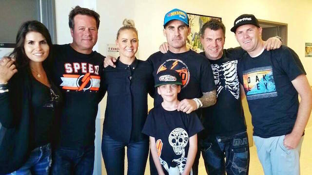 Robby Gordon was among friends and family who visited Matt Mingay in Gold Coast University hospital before arriving in Townsville 