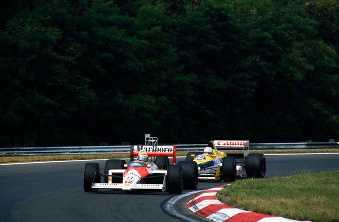 Senna driving the MP4/4 at the 1988 Hungarian Grand 