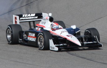Ryan Briscoe drives his new-look #6 Penske IndyCar in testing at Barber Motorsports Park