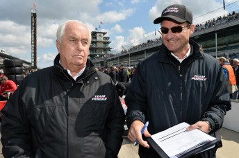 Roger Penske and Tim Cindric pictured at Indianapolis earlier this year