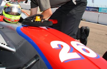 Winslow in his Indy Lights entry