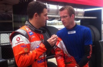 Bourdais with lead driver Jamie Whincup