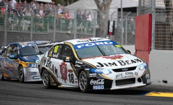 James Courtney leads Mark Winterbottom at last weekend