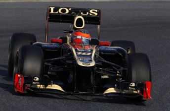 Romain Grosjean aboard the Lotus