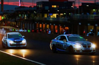 Production car vehicles competing under lights in this year