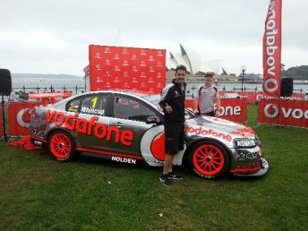 Jamie Whincup with his new-look TeamVodafone Commodore