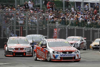 Lee Holdsworth leads Jamie Whincup