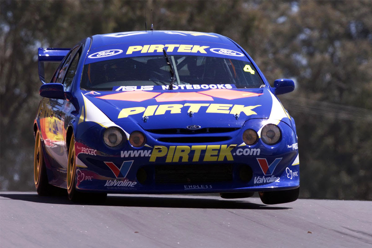 Marcos Ambrose qualified on pole position for the 2001 Bathurst 1000 in this AU Falcon. Image: Supplied by Supercars