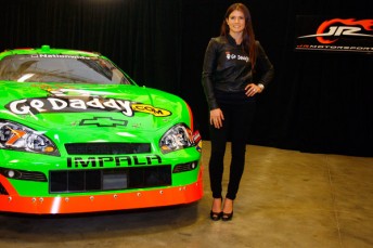 Danica Patrick at the announcement of her 12-race Nationwide Series deal with JR Motorsports. With excitement for DANICAR at fevour pitch, that