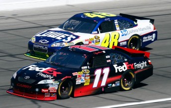 Denny Hamlin and Jimmie Johnson are neck-and-neck in the battle for this year