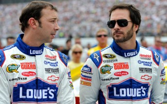 Jimmie Johnson and crew chief Chad Knaus in New Hampshire