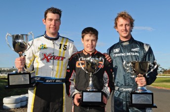 The 2010 CIK Stars of Karting Series Champions (L-R) Matthew Wall, Pierce Lehane and Cian Fothergill. Pic: photowagon.com.au
