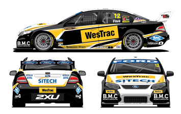 The new-look Triple F Racing Falcon, supported by mining giant WesTrac