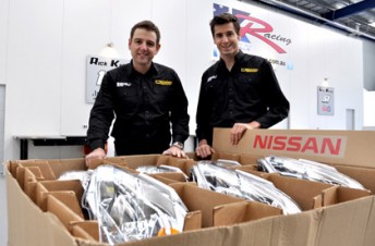 Kelly Racing co-owners Todd and Rick Kelly pose with the new arrivals