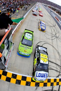 AJ Allmendinger (#43) led over 100 laps at Dover - positive signs for he and 2011 RPM team-mate Marcos Ambrose