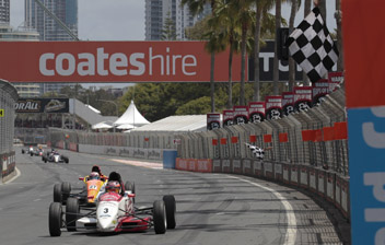 Cameron Waters crosses the line to secure the 2011 Formula Ford title