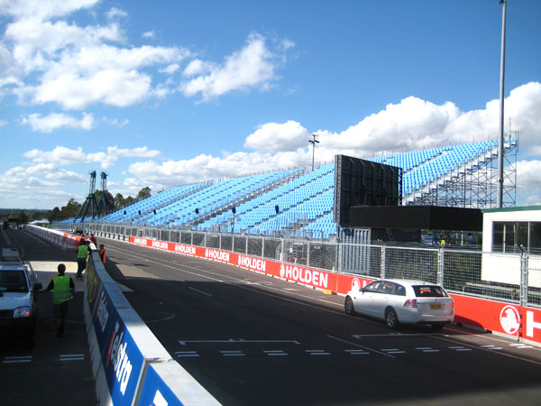 The massive grandstand that overlooks the start-finish straight