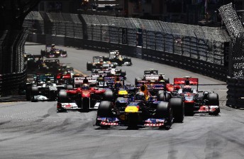The Formula One pack at Monaco