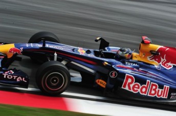 Sebastian Vettel in his Red Bull racer