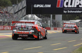 The TeamVodafone Commodores of Jamie Whincup and Craig Lowndes