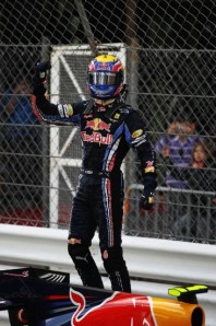 webber Mark Webber leaps onto his Red Bull racer after winning the Monaco Grand Prix yesterday