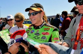 Mark Martin signs autographs for fans