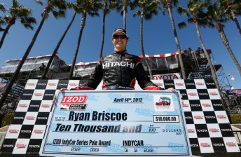 thumb Ryan Briscoe with his pole award cheque