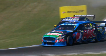 Winterbottom applies opposite lock after contact. pic: V8TV