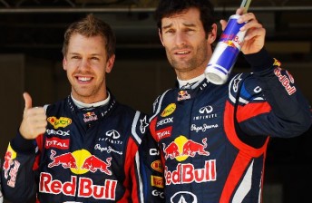 Vettel (left) and Webber after qualifying