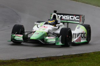 Sebastien Bourdais claims pole in a wet qualfiying session at Mid Ohio