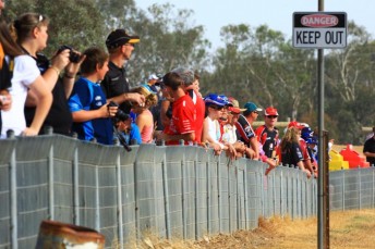 Spectators view the action at Winton Motor Raceway