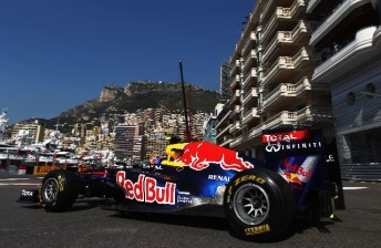 Mark Webber on the Monaco streets