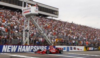 Dario Franchitti drives laps of New Hampshire Motor Speedway before today