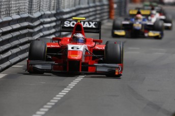 Mitch Evans on his way to third in the GP2 Feature race in Monaco. Pic: GP2 Series Media
