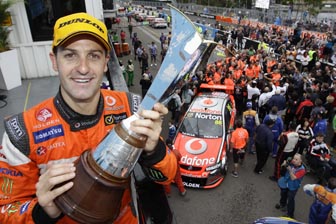 Jamie Whincup with his championship trophy