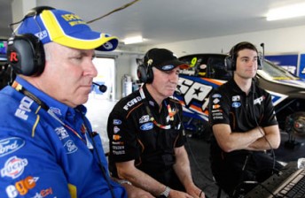 Team owners Ross and Jim Stone with Shane van Gisbergen