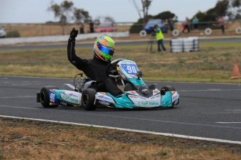 Reece Sidebottom took out the KF3 Junior Australian Title in Geelong (PIC: Cooper