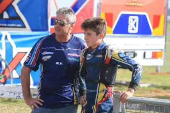 Jack Doohan (right) with father Mick has secured his second Australian Kart Championship in Melbourne