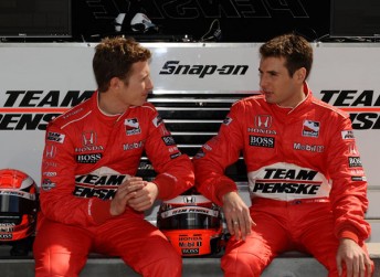 Ryan Briscoe, left, says the addition of fellow Aussie Will Power, right, will strengthen Penske in 2010