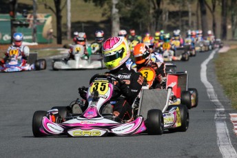 Jason Pringle on his way to victory in round three of the Australian Kart Championships in Ipswich