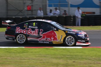 Jamie Whincup quickest in Q1. Pic: Neville Bailey