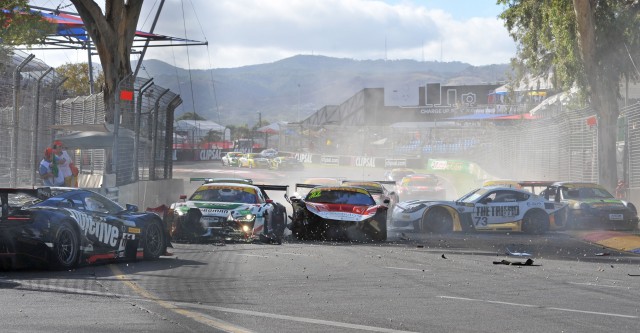 Paul Kelly triggers multiple car pile up in Australian GT Championship encounter Pic by John Morris
